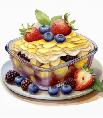 Mixed Berry Compote bag on countertop with various berries