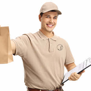 Delivery man with clipboard